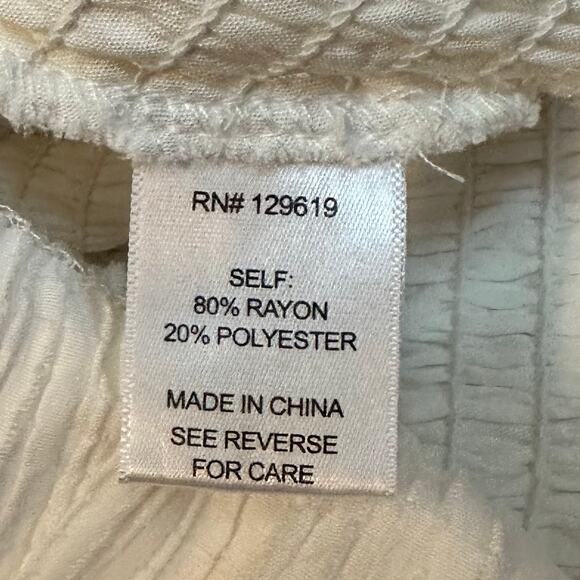 NWT Allie Rose White Smoked Tube Top Cropped Ruffled Hem Women’s Size Large - Picture 7 of 8